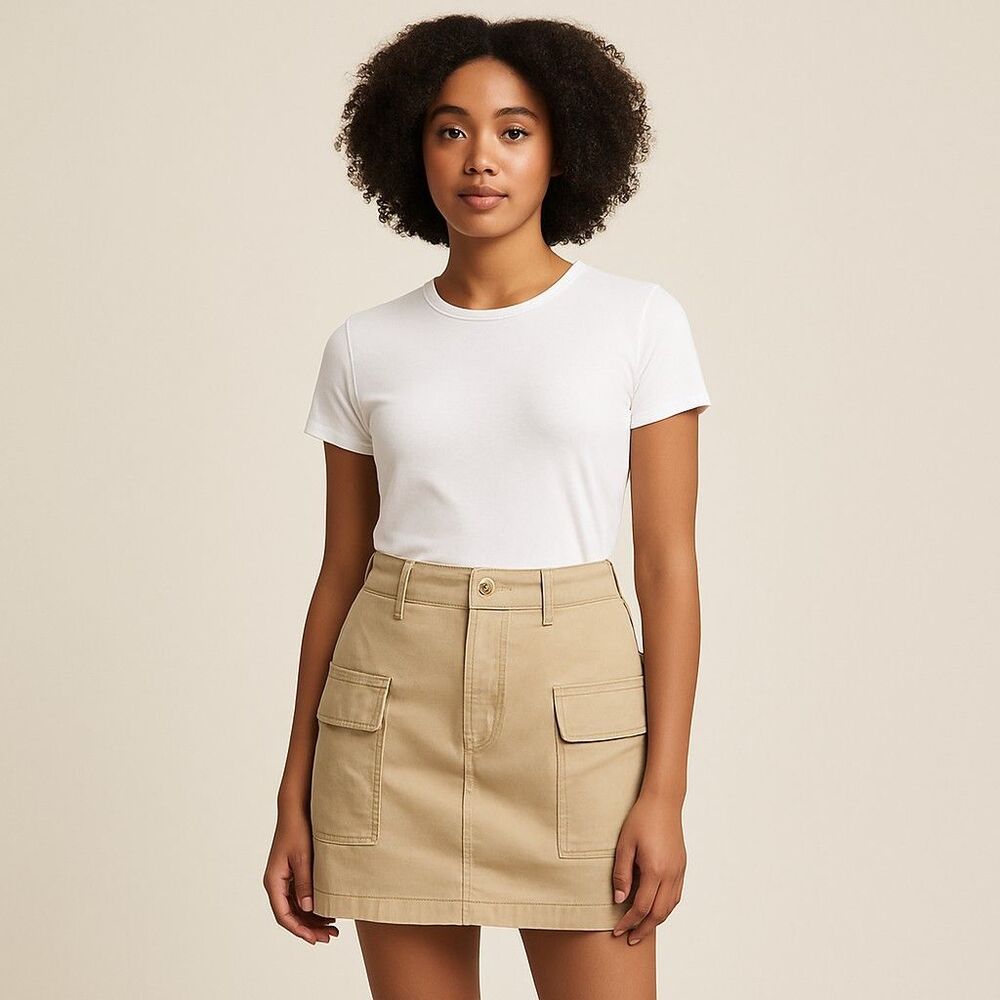 Levi's 94 Cargo Skirt Khaki Women's‎ 30 Mini Retro Tan Beige 100% Cotton Retro